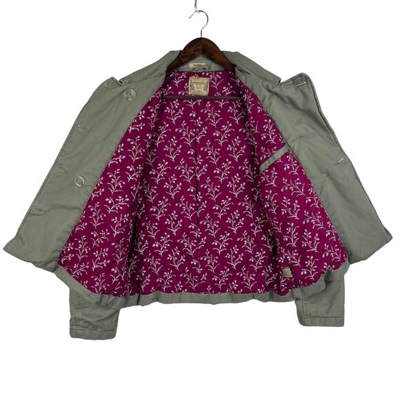 Ruffhewn Utility Jacket Women’s XL Green Double Breasted Military Style Lined - Picture 2 of 14